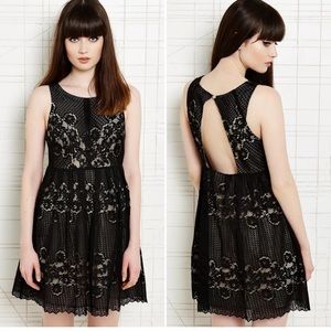 Free People Rocco Black Lace Overlay Dress Size 4